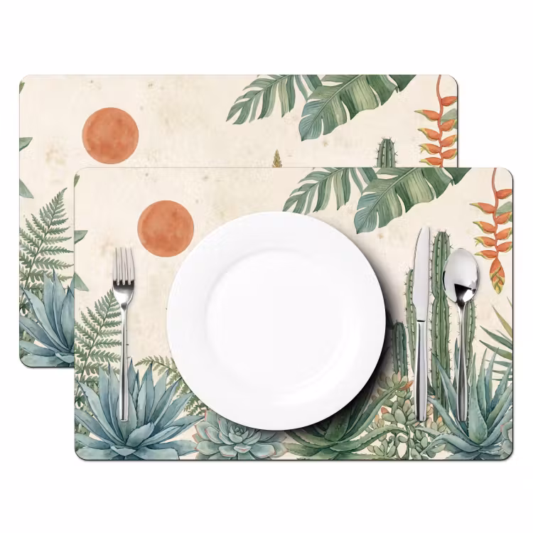 Woestijn - Planten - Groen Placemat vinyl groot -zzsfeer2_Kitchenyeah-website