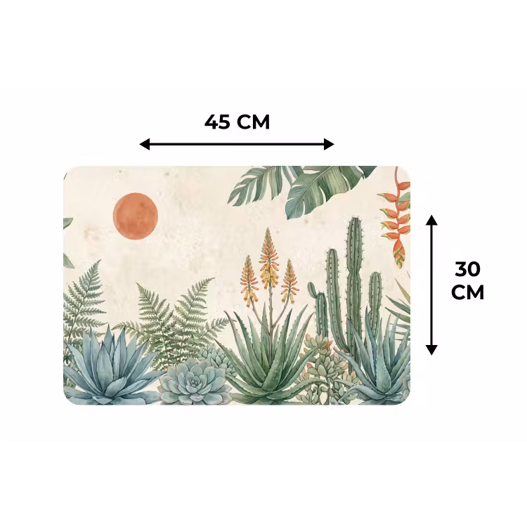 Woestijn - Planten - Groen Placemat vinyl groot -specs