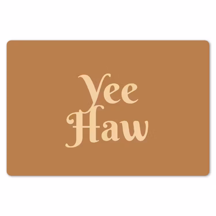 Yee haw - Bruin - Minimalistisch Placemat vinyl groot -zzsfeer1_Kitchenyeah-website