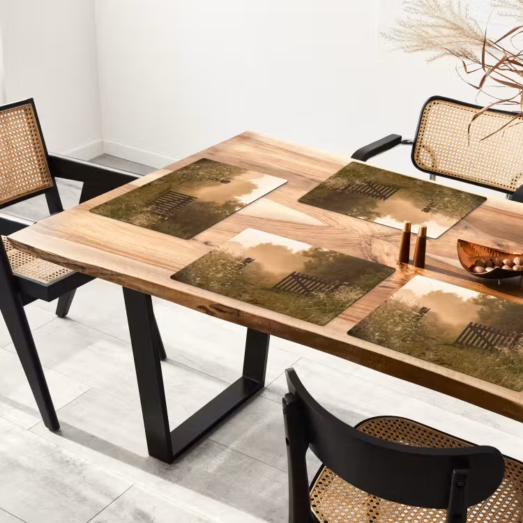 Hek - Natuur - Mist - Veld Placemat vinyl groot -zzsfeer4_Kitchenyeah-website
