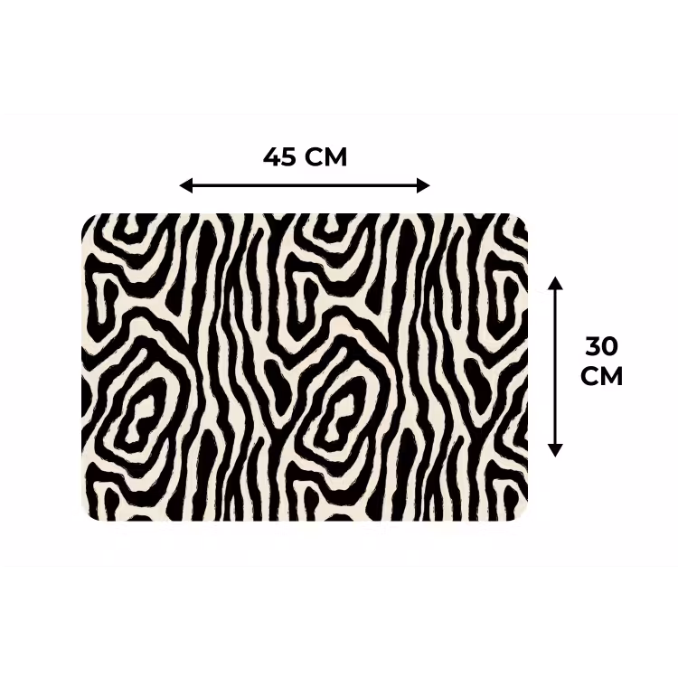Zebra - Abstract - Zwart Placemat vinyl groot 368 -specs