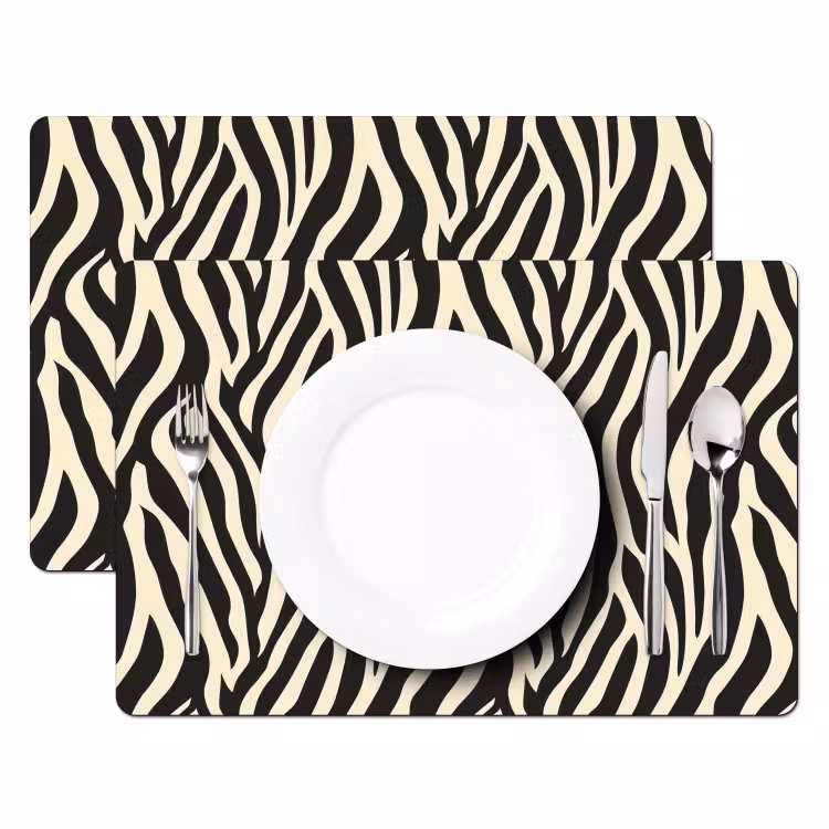 Zebra - Print - Klassiek - Zwart Placemat vinyl groot 368 -zzsfeer2_Kitchenyeah-website