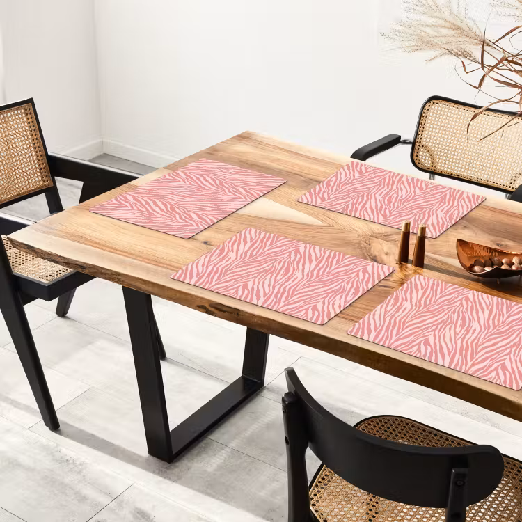 Zebra - Print - Roze Placemat vinyl groot 368 -zzsfeer4_Kitchenyeah-website
