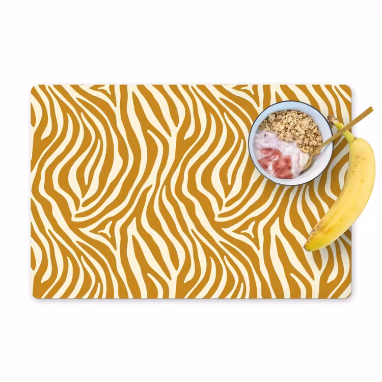 Zebra - Klassiek - Oker - Geel Placemat vinyl groot 368 -zzzproduct_Kitchenyeah-website
