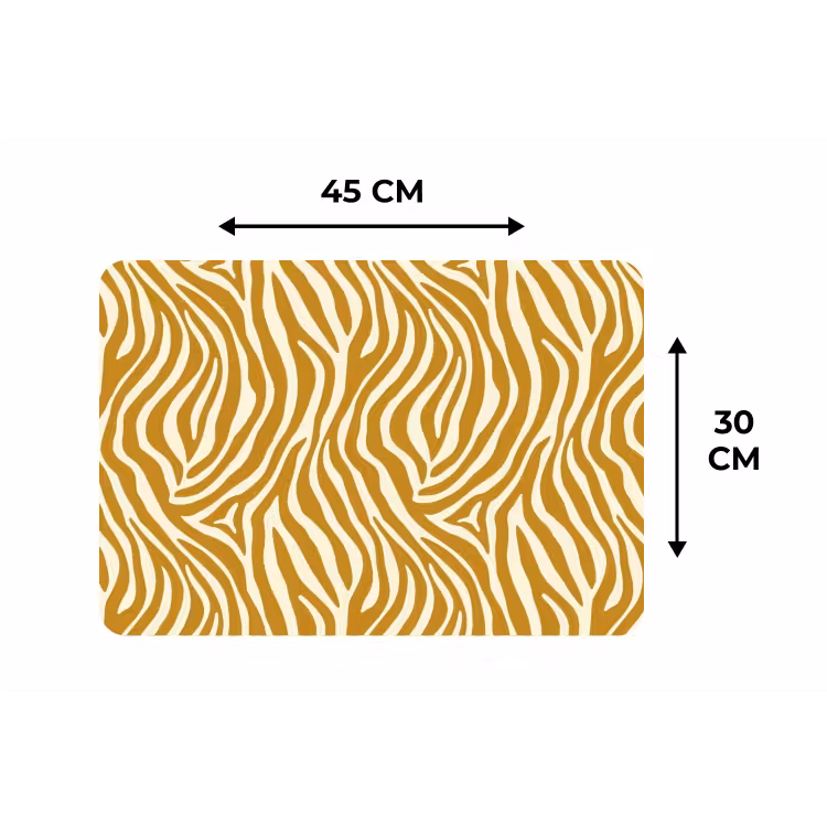 Zebra - Klassiek - Oker - Geel Placemat vinyl groot 368 -specs