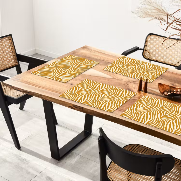 Zebra - Klassiek - Oker - Geel Placemat vinyl groot 368 -zzsfeer4_Kitchenyeah-website