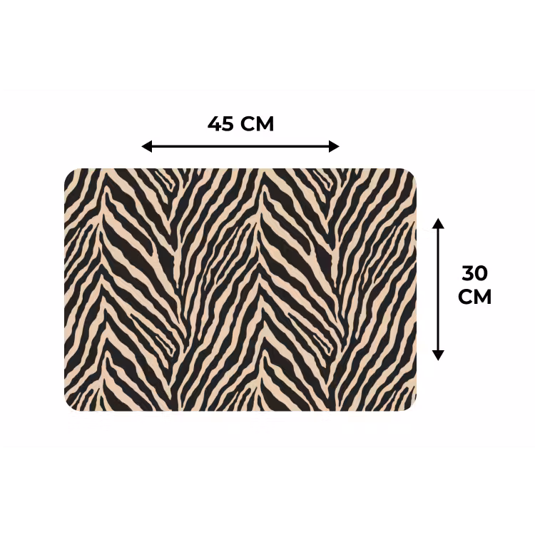 Zebra - Klassiek - Zwart Placemat vinyl groot 368 -specs