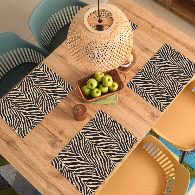 Zebra - Klassiek - Zwart Placemat vinyl groot 368 -zzsfeer5_Kitchenyeah-website