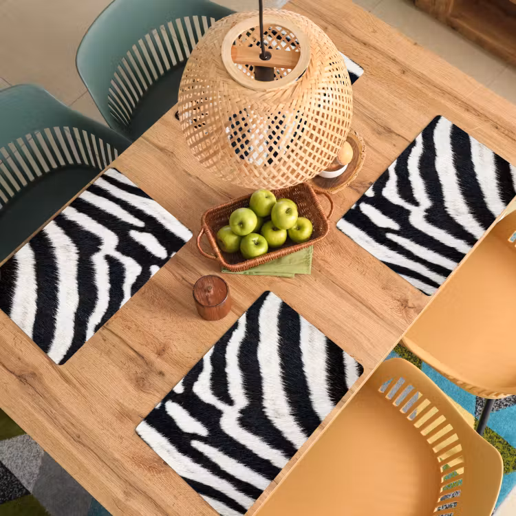 Zebra - Vacht - Klassiek - Zwart - Wit Placemat vinyl groot -zzsfeer5_Kitchenyeah-website