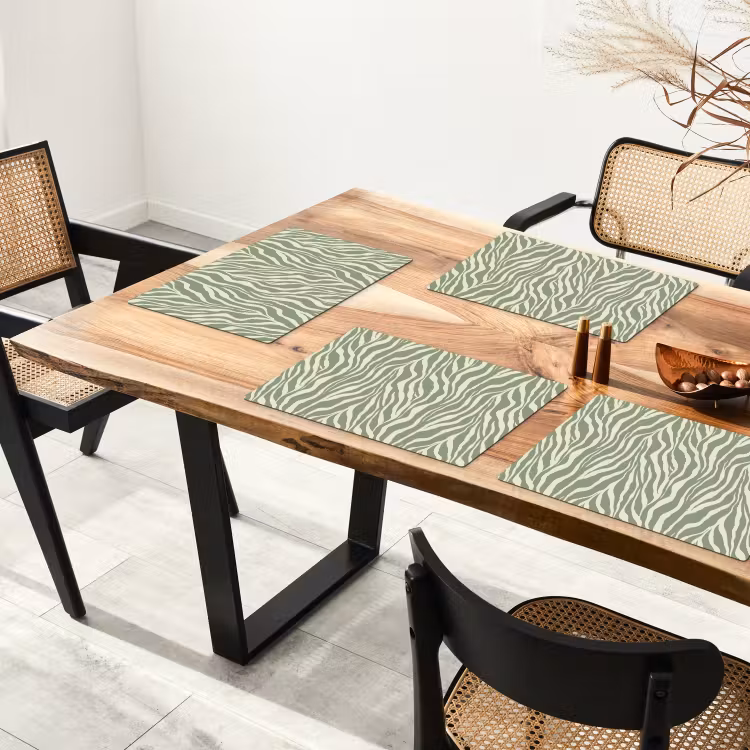 Zebra - Motief - Groen Placemat vinyl groot 368 -zzsfeer4_Kitchenyeah-website