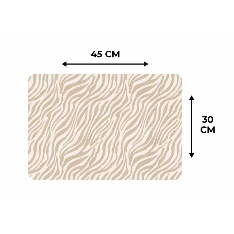 Zebra - Patroon - Beige Placemat vinyl groot 368 -specs