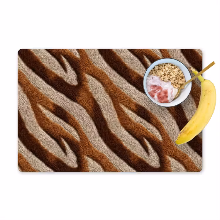 Zebra - Patroon - Bruin Placemat vinyl groot 368 -zzzproduct_Kitchenyeah-website