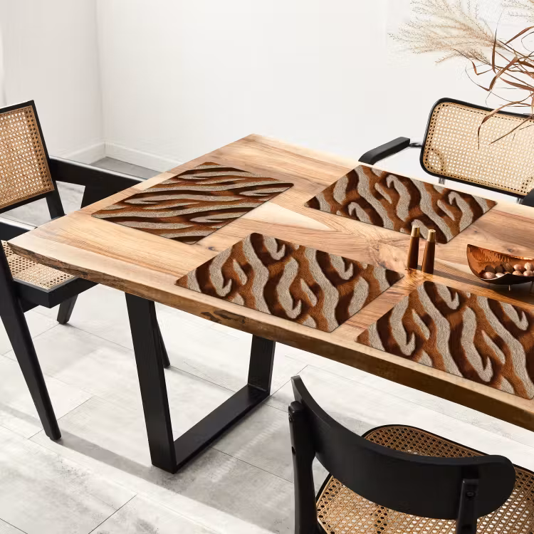 Zebra - Patroon - Bruin Placemat vinyl groot 368 -zzsfeer4_Kitchenyeah-website