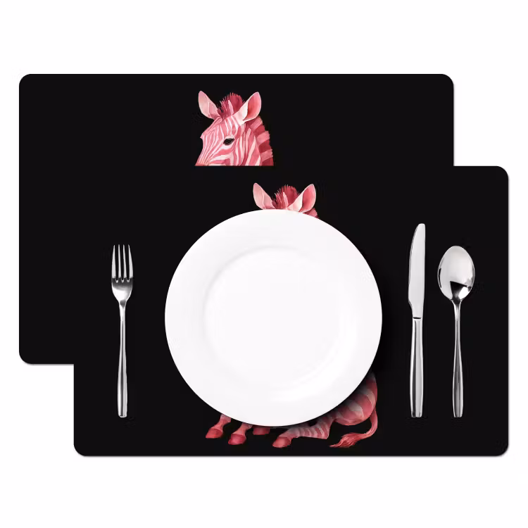 Zebra - Roze - Gestreept Placemat vinyl groot -zzsfeer2_Kitchenyeah-website