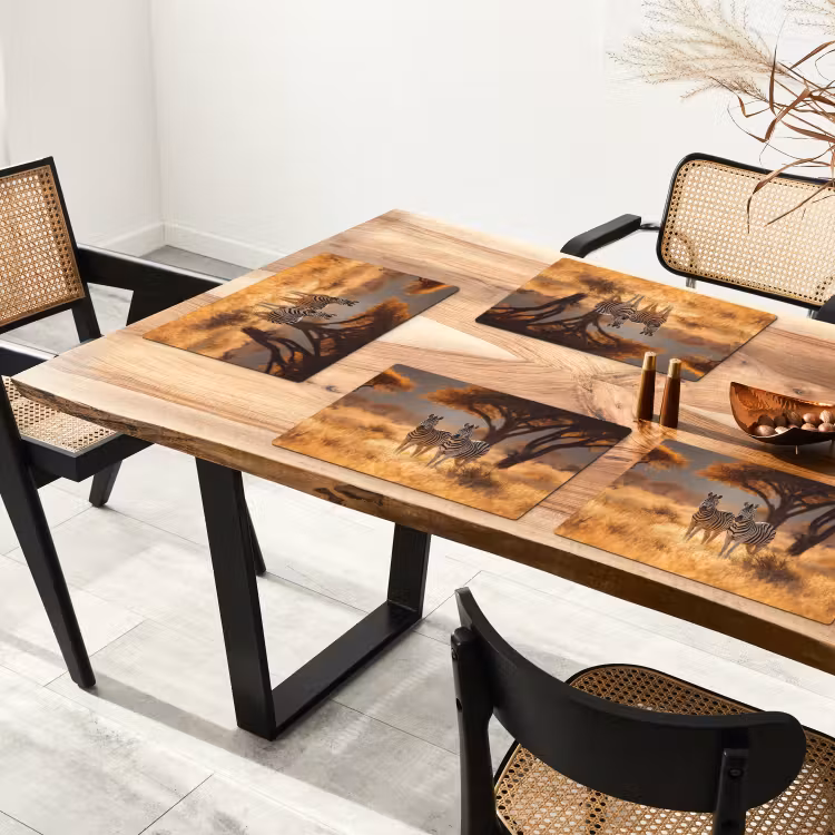 Zebra's - Savannelandschap - Gras Placemat vinyl groot -zzsfeer4_Kitchenyeah-website