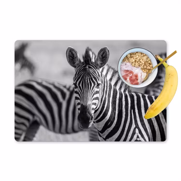 Zebra's - Zwart - Wit Placemat vinyl groot -zzzproduct_Kitchenyeah-website