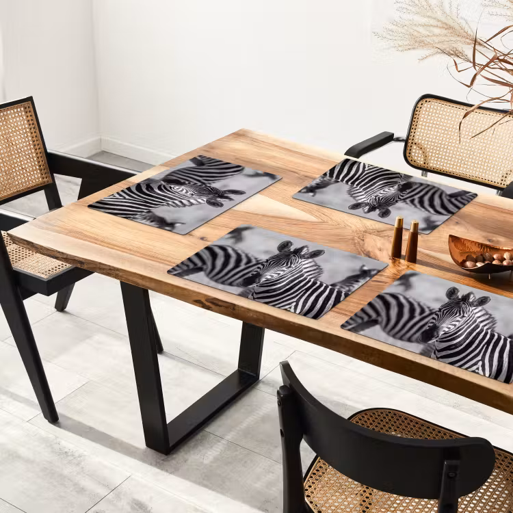 Zebra's - Zwart - Wit Placemat vinyl groot -zzsfeer4_Kitchenyeah-website