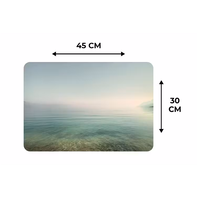 Zee - Horizon - Blauw - Mist Placemat vinyl groot -specs