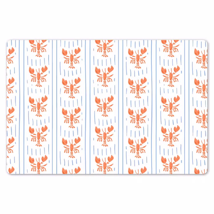 Zee - Kreeft - Oranje - Blauw Placemat vinyl groot 368 -zzsfeer1_Kitchenyeah-website