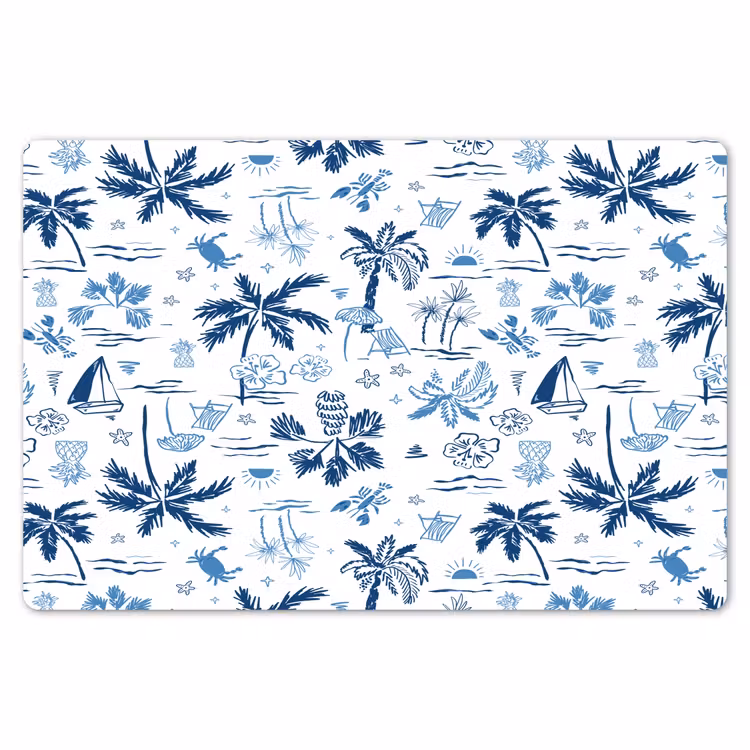 Zee - Strand - Blauw - Wit Placemat vinyl groot 368 -zzsfeer1_Kitchenyeah-website