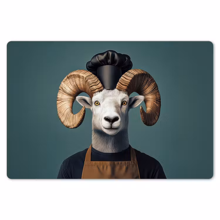 Geit - Hoorns - Kokskleding Placemat vinyl groot -zzsfeer1_Kitchenyeah-website