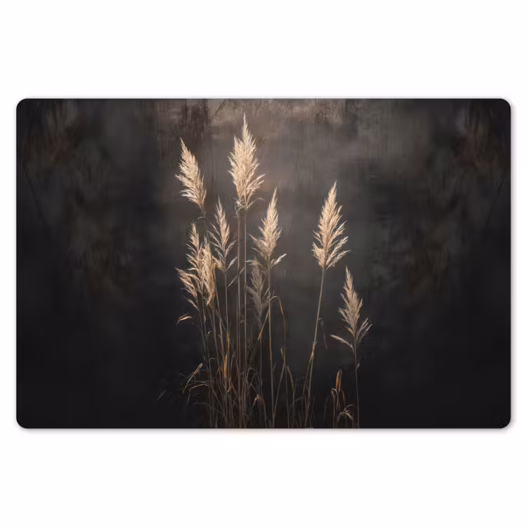 Siergras - Pluimen - Verlichting - Zwart Placemat vinyl groot -zzsfeer1_Kitchenyeah-website