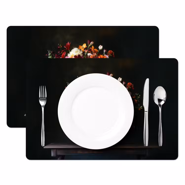 Quote - Bloemen - Vaas - Neon Placemat vinyl groot -zzsfeer2_Kitchenyeah-website