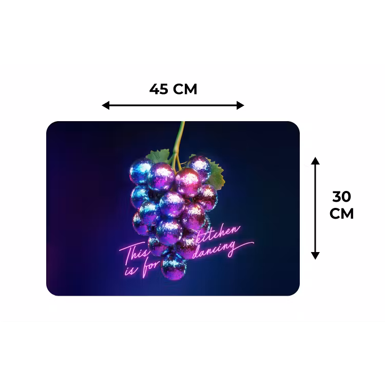 Quote - Neon - Disco - Druiven Placemat vinyl groot -specs