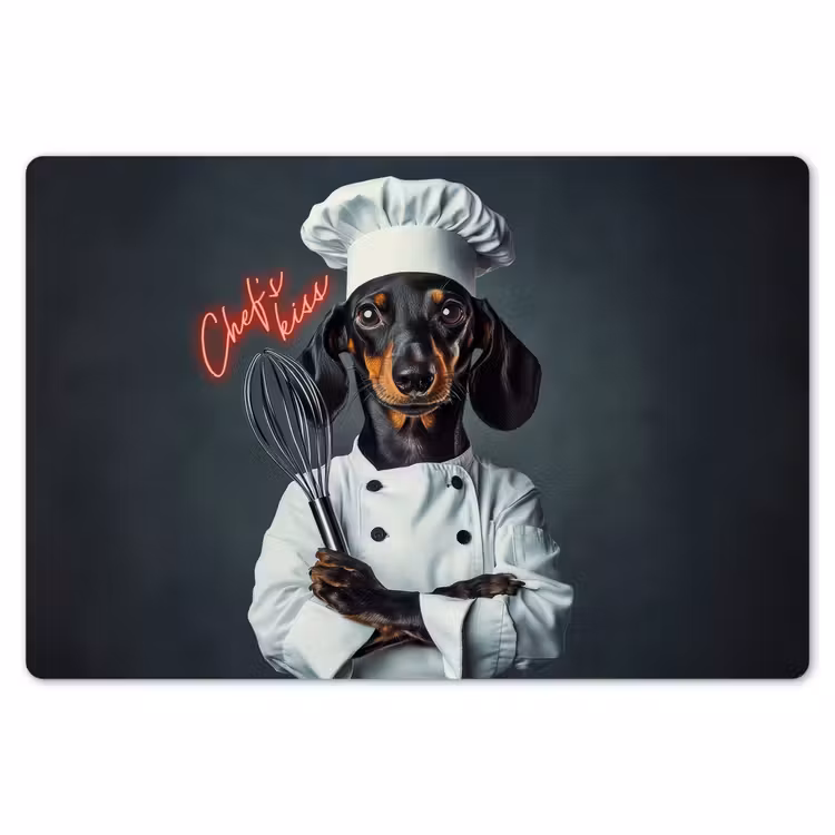Quote - Neon - Hond - Kokskleding Placemat vinyl groot -zzsfeer1_Kitchenyeah-website
