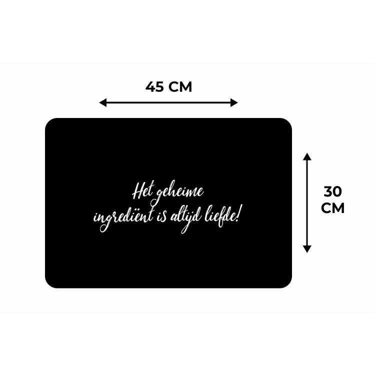 Quotes - Koken - Het geheime ingrediënt is altijd liefde! - Spreuken - Liefde Placemat vinyl groot -specs