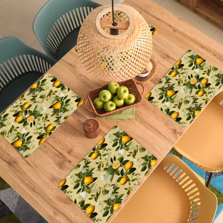 Citroen - Groen - Bloesem Placemat vinyl groot 368 -zzsfeer5_Kitchenyeah-website