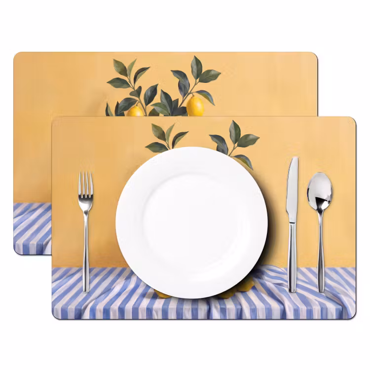 Tischset - 6 Stück - Zitrone – Stillleben – Modern - Citroen - Stilleven - Modern Placemat vinyl groot