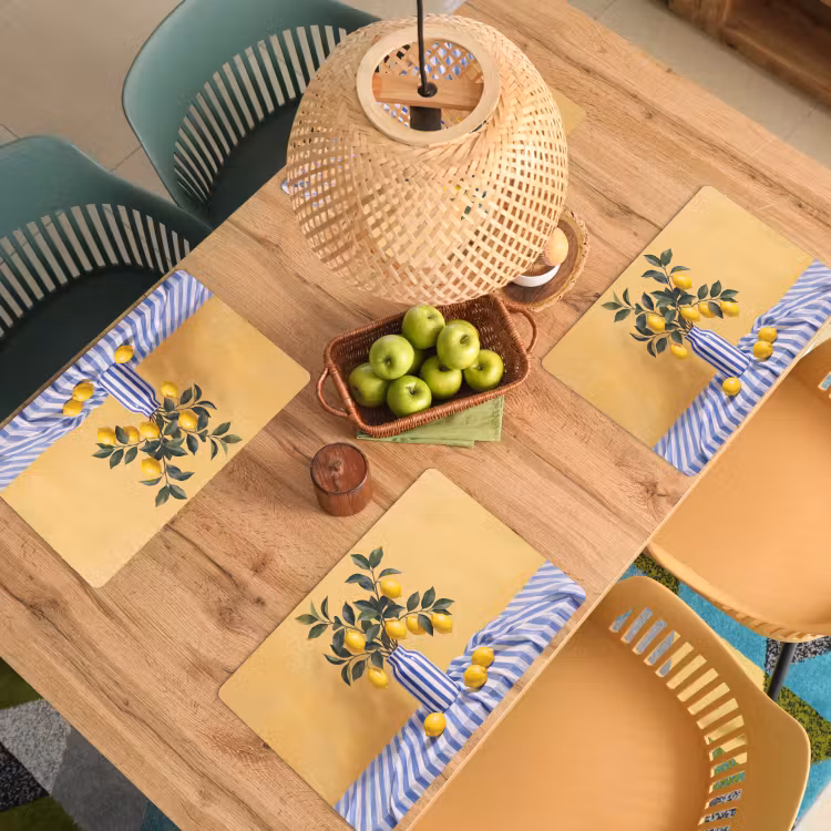 Tischset - 6 Stück - Zitrone – Stillleben – Modern - Citroen - Stilleven - Modern Placemat vinyl groot