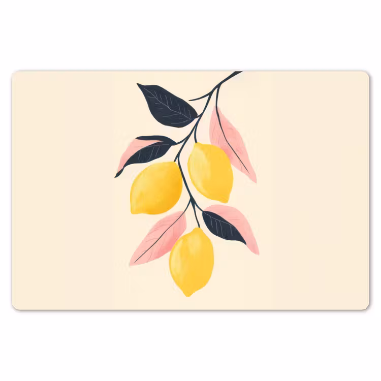 Citroenen - Felgeel - Tak - Bladeren Placemat vinyl groot -zzsfeer1_Kitchenyeah-website