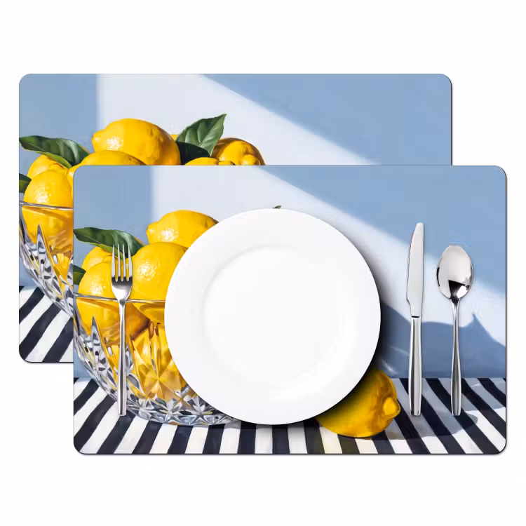 Tischset - 6 Stück - Zitronen – Obst – Gelb - Citroenen - Fruit - Geel Placemat vinyl groot