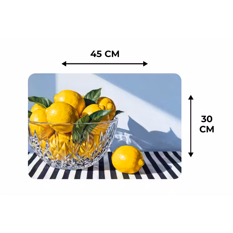 Tischset - 6 Stück - Zitronen – Obst – Gelb - Citroenen - Fruit - Geel Placemat vinyl groot
