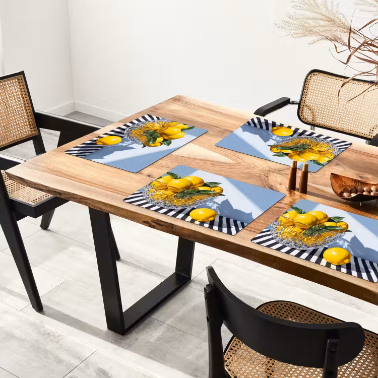 Tischset - 6 Stück - Zitronen – Obst – Gelb - Citroenen - Fruit - Geel Placemat vinyl groot