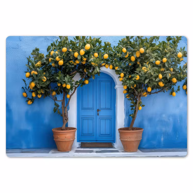 Citroenbomen - Geel - Deur - Potten Placemat vinyl groot -zzsfeer1_Kitchenyeah-website