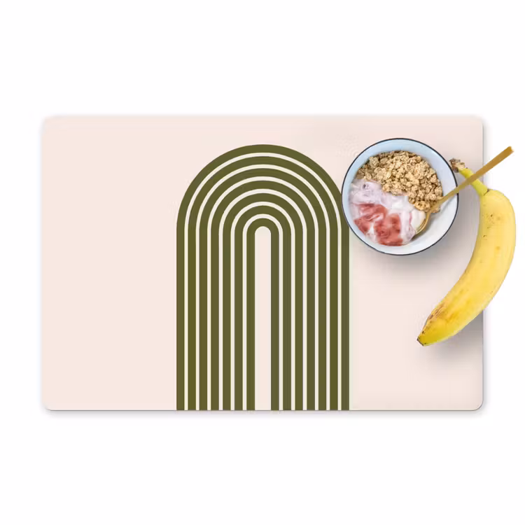 Abstract - Bogen - Modern - Groen - Kunst Placemat vinyl groot -zzzproduct_Kitchenyeah-website