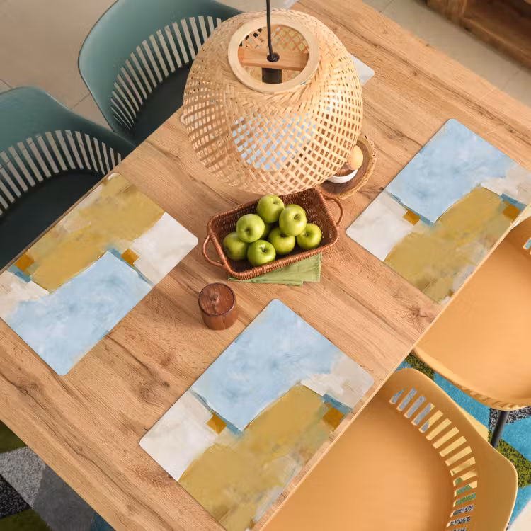 Abstract - Kleuren - Kunst - Modern - Blauw Placemat vinyl groot -zzsfeer5_Kitchenyeah-website