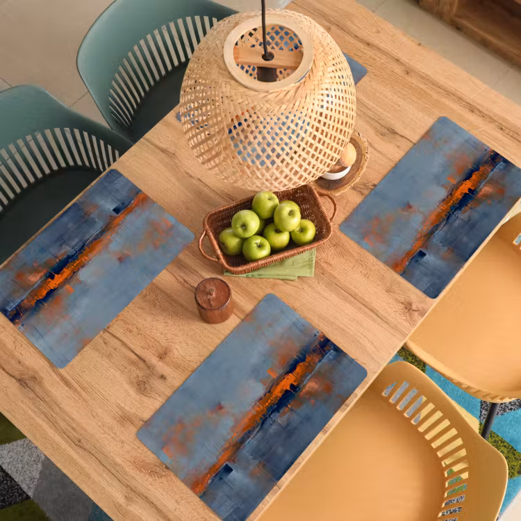 Abstract - Kleuren - Modern - Oranje - Grijs Placemat vinyl groot -zzsfeer5_Kitchenyeah-website