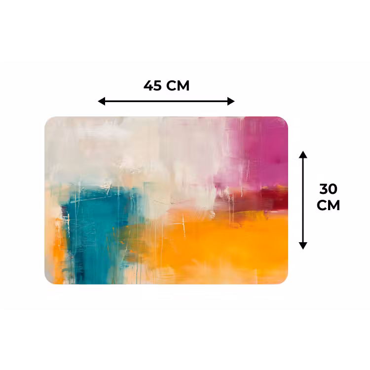 Abstract - Kleurrijk - Modern - Kunst - Oranje Placemat vinyl groot -specs