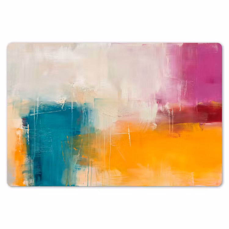 Abstract - Kleurrijk - Modern - Kunst - Oranje Placemat vinyl groot -zzsfeer1_Kitchenyeah-website