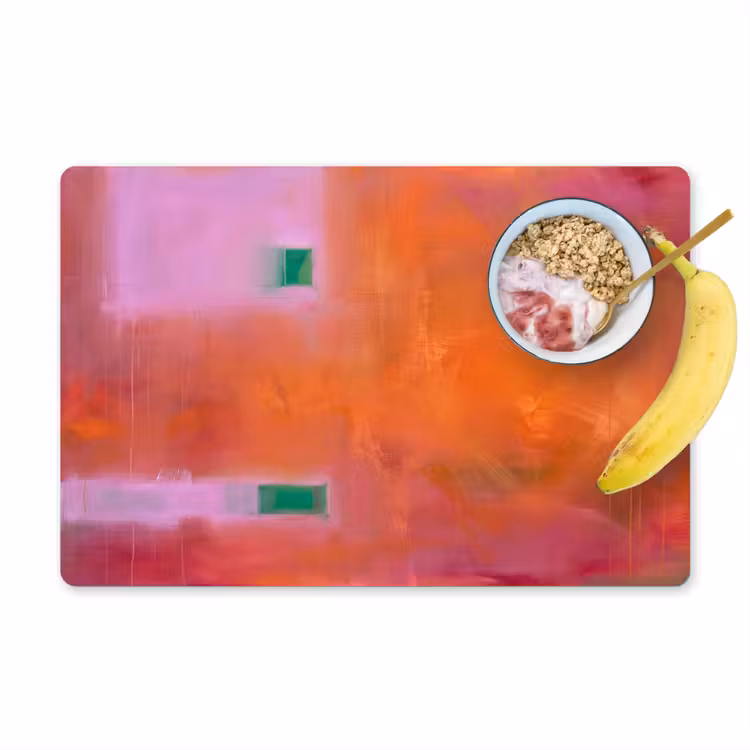 Abstract - Vlakken - Kunst - Modern - Oranje Placemat vinyl groot -zzzproduct_Kitchenyeah-website