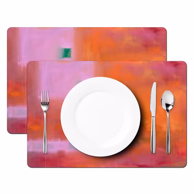 Abstract - Vlakken - Kunst - Modern - Oranje Placemat vinyl groot -zzsfeer2_Kitchenyeah-website