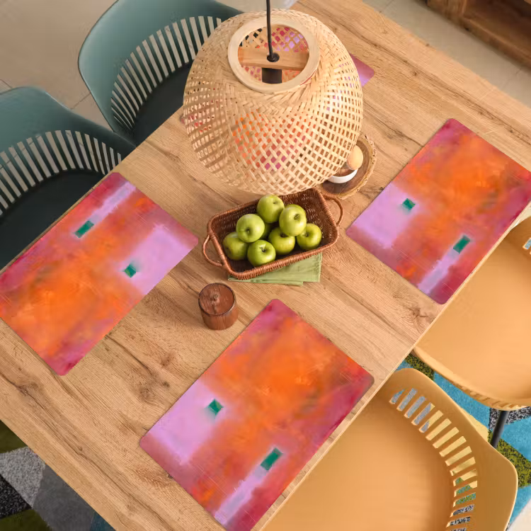 Abstract - Vlakken - Kunst - Modern - Oranje Placemat vinyl groot -zzsfeer5_Kitchenyeah-website