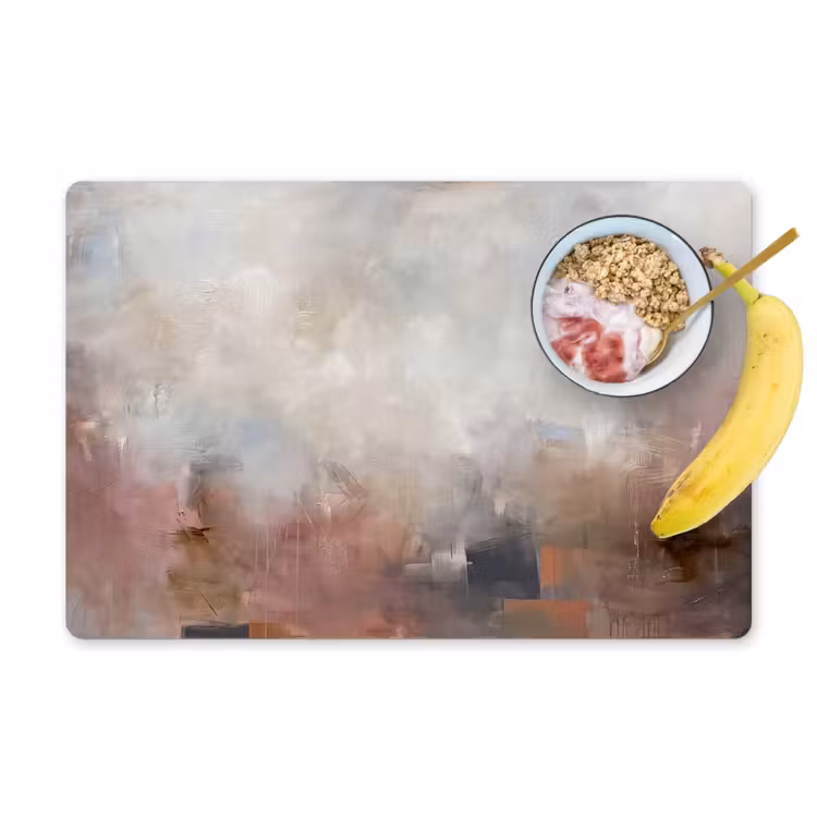 Abstract - Vloeiend - Kunst - Modern - Beige Placemat vinyl groot -zzzproduct_Kitchenyeah-website