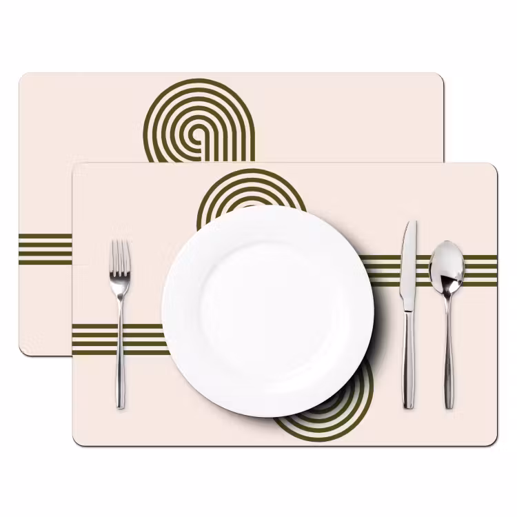 Abstract - Vormen - Modern - Groen Placemat vinyl groot -zzsfeer2_Kitchenyeah-website