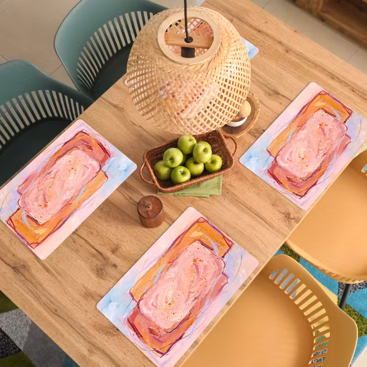 Abstract - Vormen - Modern - Roze Placemat vinyl groot -zzsfeer5_Kitchenyeah-website