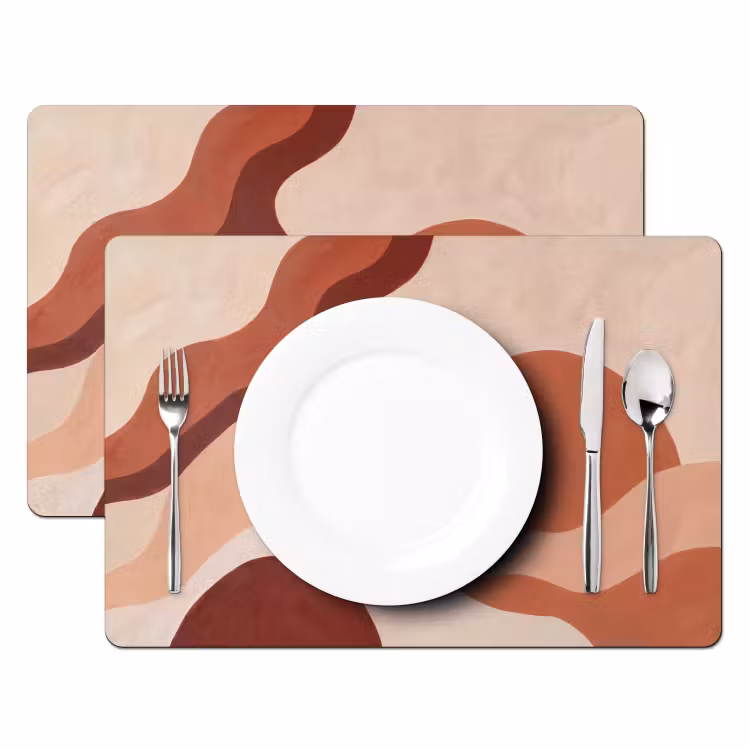 Abstract - Vormen - Organisch - Aardetinten - Modern Placemat vinyl groot -zzsfeer2_Kitchenyeah-website